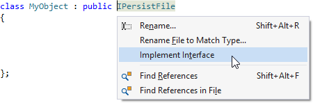 Implement methods from a single inherited interface or class
