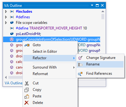 Open the context menu to see commands that can be applied at the class- and method-level