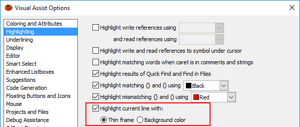 Option for thin frame